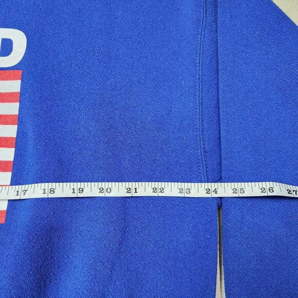 Vtg Proud To Be An American Sweater‎ Blue Crewneck Trump MAGA USA Flag Patriotic - Picture 5 of 7
